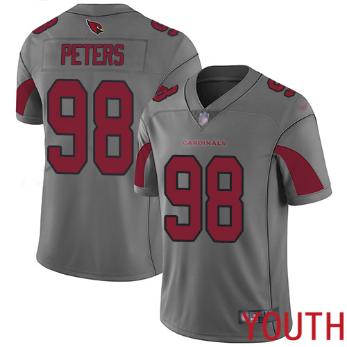 Arizona Cardinals Limited Silver Youth Corey Peters Jersey NFL Football #98 Inverted Legend